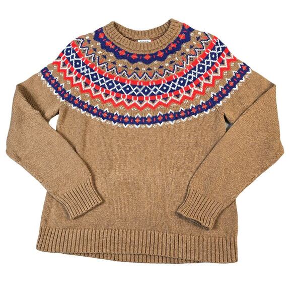 J. Crew Sweaters - J. Crew Fair Isla Sweater Women's Small Crewneck Cottagecore Granny Winter Brown